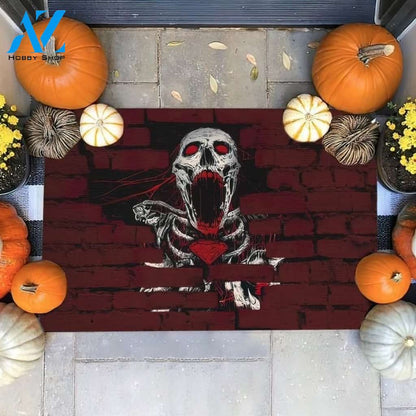 Halloween Skull The Red Diamond Doormat Indoor And Outdoor Mat Entrance Rug Sweet Home Decor Housewarming Gift Gift For Friend Family Stem Feminist