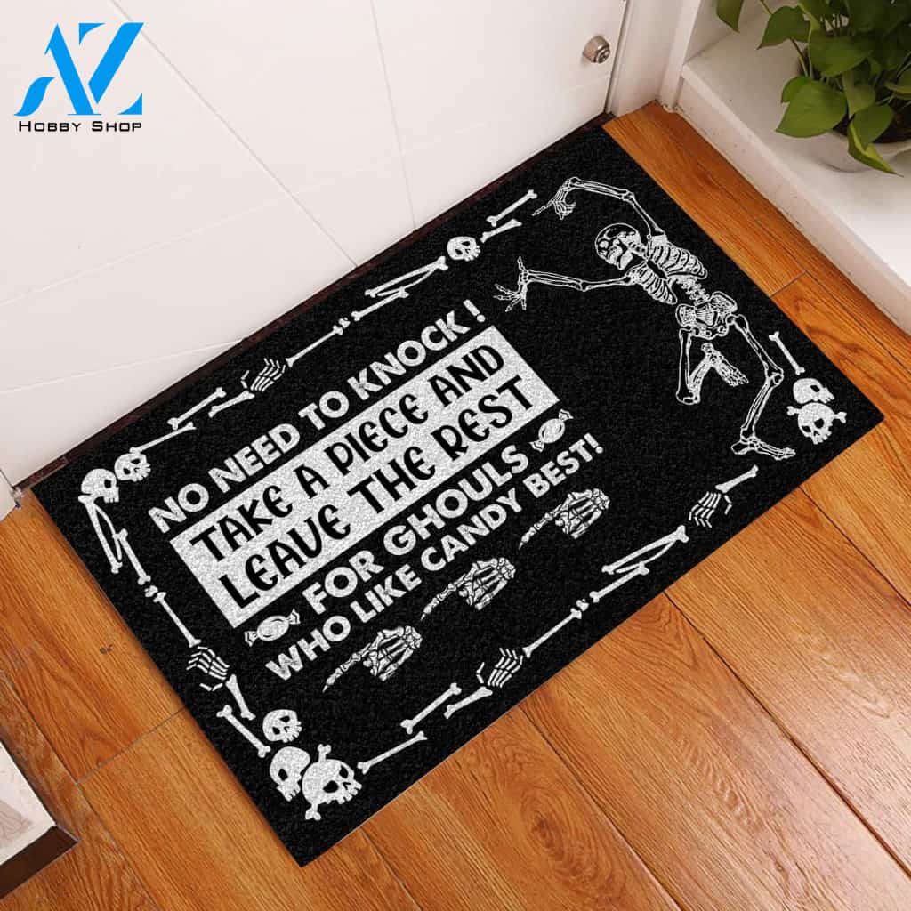 Halloween Skull Trick-Or-Treat Avoid Doormat | Welcome Mat | House Warming Gift