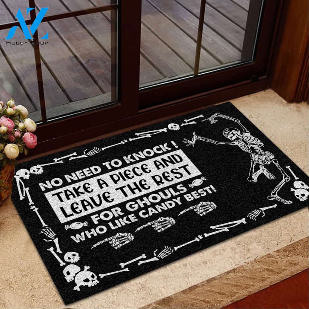 Halloween Skull Trick-Or-Treat Avoid Doormat | Welcome Mat | House Warming Gift