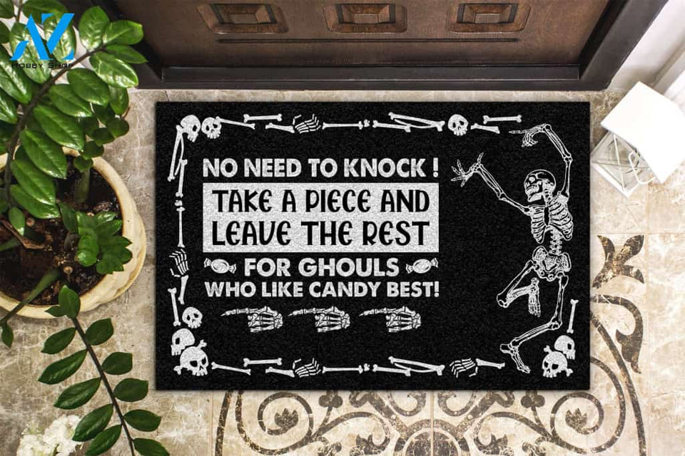 Halloween Skull Trick-Or-Treat Avoid Doormat | WELCOME MAT | HOUSE WARMING GIFT