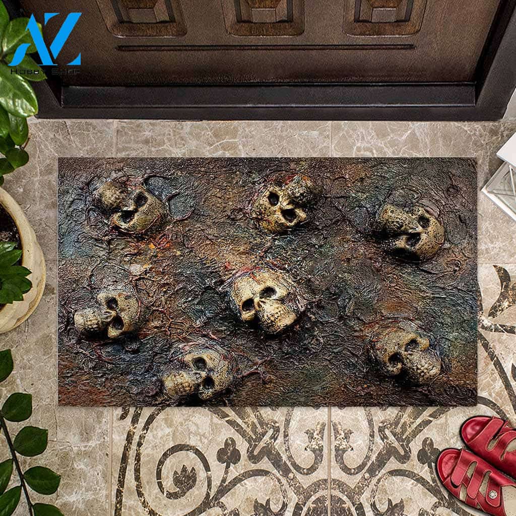 Halloween Skulls 3D Pattern Doormat Indoor And Outdoor Mat Entrance Rug Sweet Home Decor Housewarming Gift Gift For Friend Family Stem Feminist