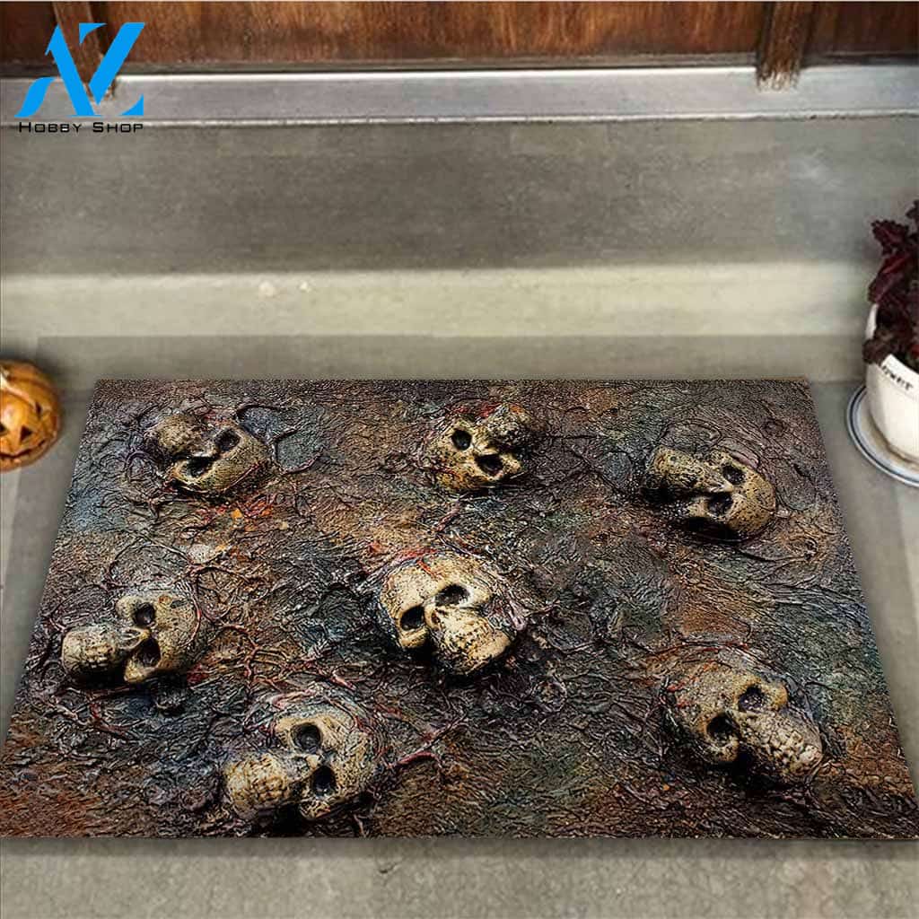 Halloween Skulls 3D Pattern Doormat Indoor And Outdoor Mat Entrance Rug Sweet Home Decor Housewarming Gift Gift For Friend Family Stem Feminist