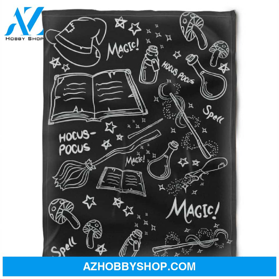 Halloween Spell Magic Fleece Blanket Halloween Adult Blanket, Pumpkins Emotions Halloween,Trick or Treat Home Decor Bedding Couch Sofa Soft And Comfy Cozy