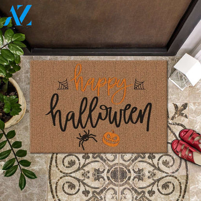 Halloween Spider And Pumpkin Happy Halloween Equality Doormat Indoor And Outdoor Mat Entrance Rug Sweet Home Decor Housewarming Gift Gift For Friend Family Stem Feminist