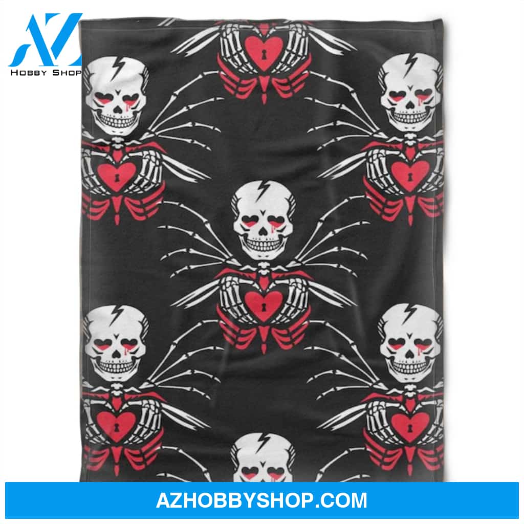Halloween Spider Skull Heart Fleece Blanket Halloween Adult Blanket