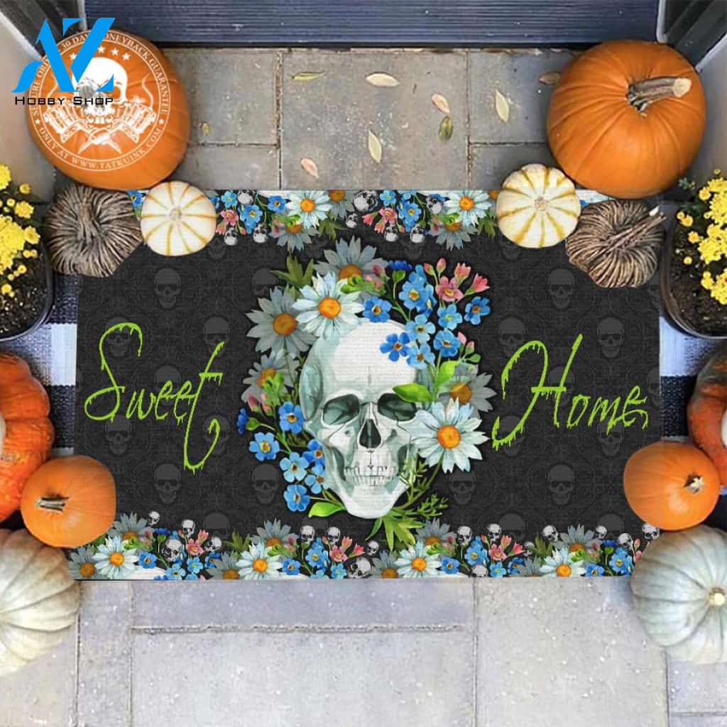 Halloween Sweet Home Skull Doormat