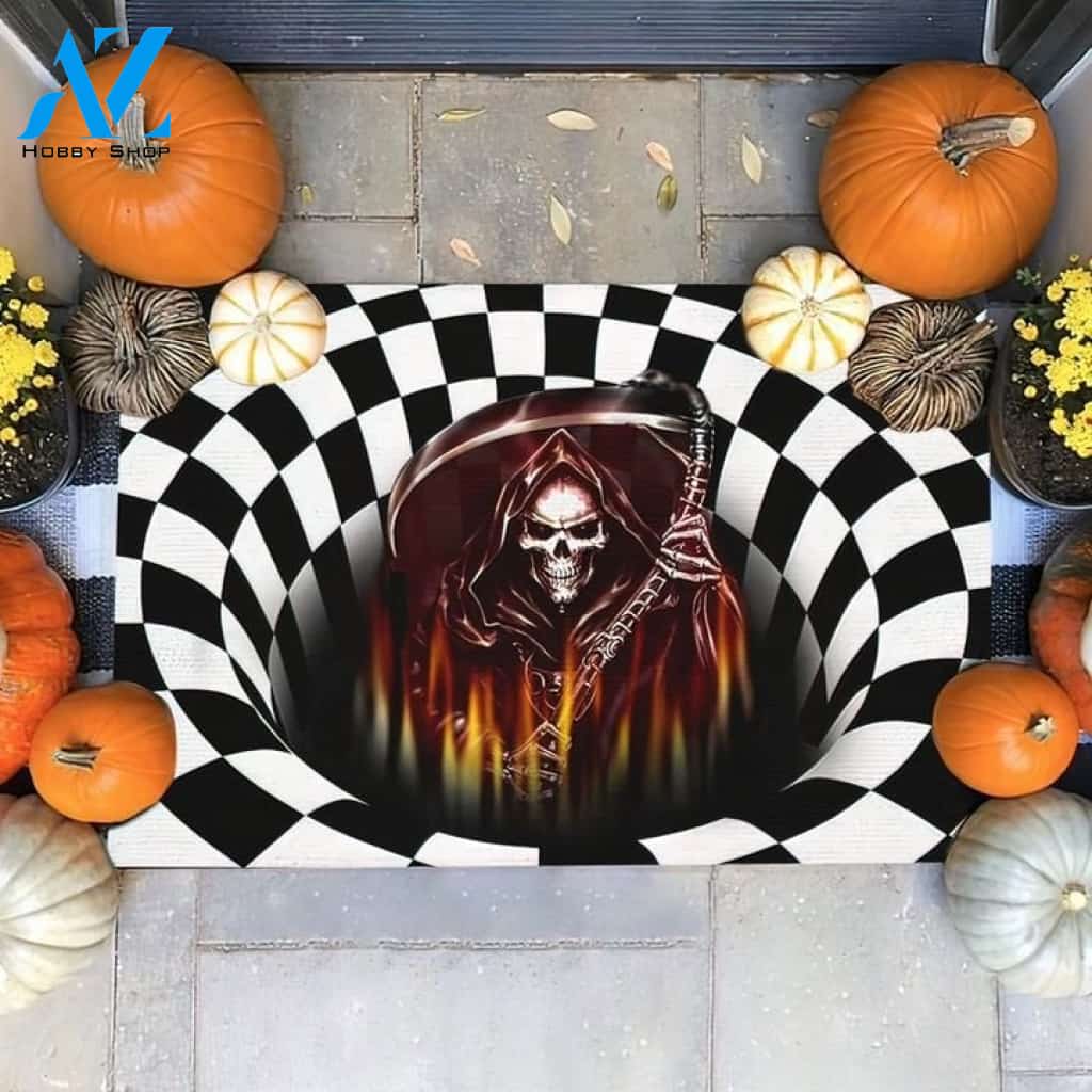 Halloween The Death From The Hell Doormat Indoor And Outdoor Mat Entrance Rug Sweet Home Decor Housewarming Gift Gift For Friend Family Stem Feminist