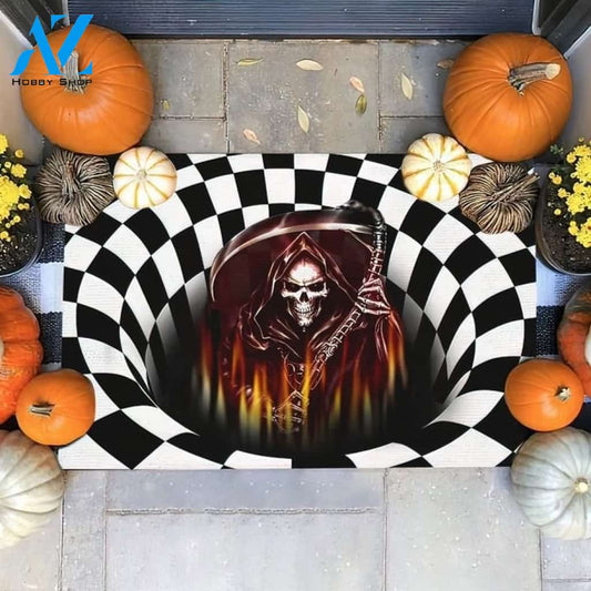 Halloween The Death From The Hell Doormat Indoor And Outdoor Mat Entrance Rug Sweet Home Decor Housewarming Gift Gift For Friend Family Stem Feminist