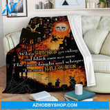 Halloween The Moon Laughs And Whispers Fleece Blanket Gift For Family, Birthday, Halloween, Couple Gift Home Decor Bedding Couch Sofa Soft and Comfy