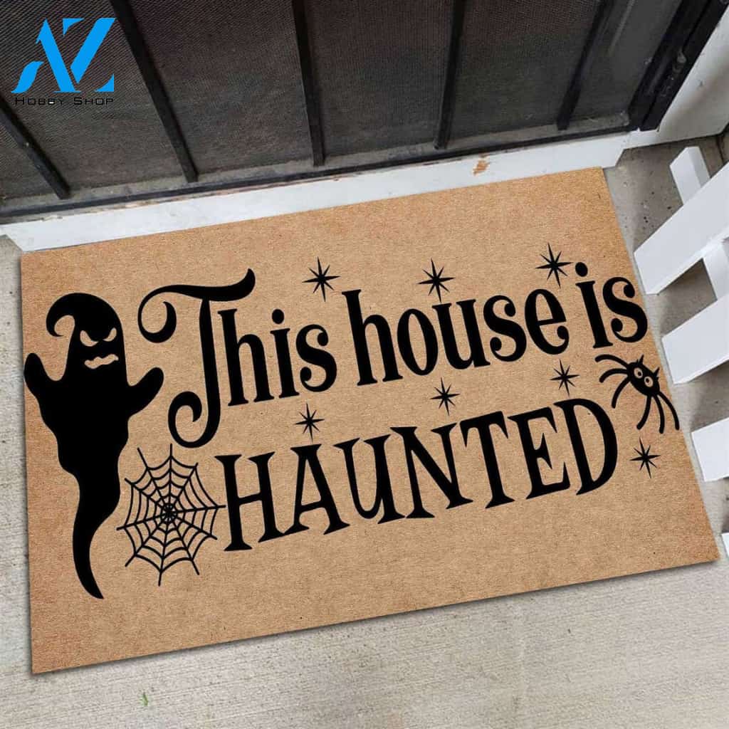 Halloween This House Is Haunted Equality Doormat Indoor And Outdoor Mat Entrance Rug Sweet Home Decor Housewarming Gift Gift For Friend Family Stem Feminist