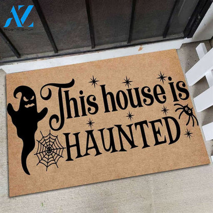 Halloween This House Is Haunted Equality Doormat Indoor And Outdoor Mat Entrance Rug Sweet Home Decor Housewarming Gift Gift For Friend Family Stem Feminist