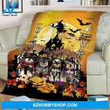 Halloween Trick Or Treat Dog Witches Fleece Blanket Gift For Family, Birthday, Halloween, Couple Gift Home Decor Bedding Couch Sofa Soft and Comfy