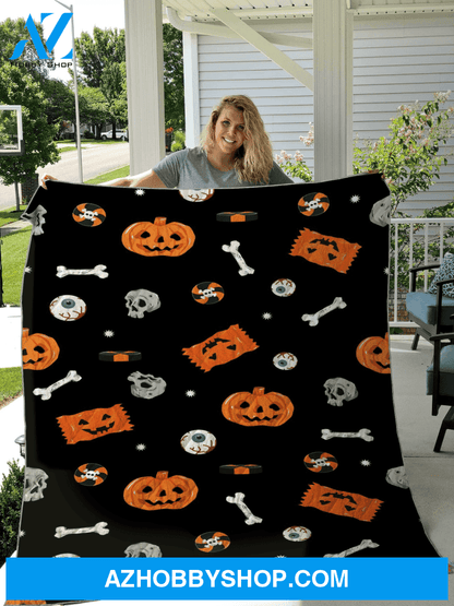 Halloween Trick Or Treat Fleece Blanket