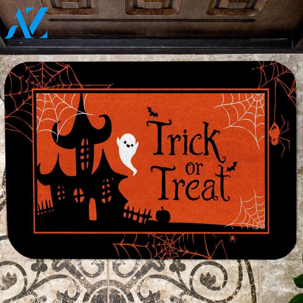 Halloween Trick Or Treat Flying Ghost Doormat Indoor And Outdoor Mat Entrance Rug Sweet Home Decor Housewarming Gift Gift For Friend Family Stem Feminist