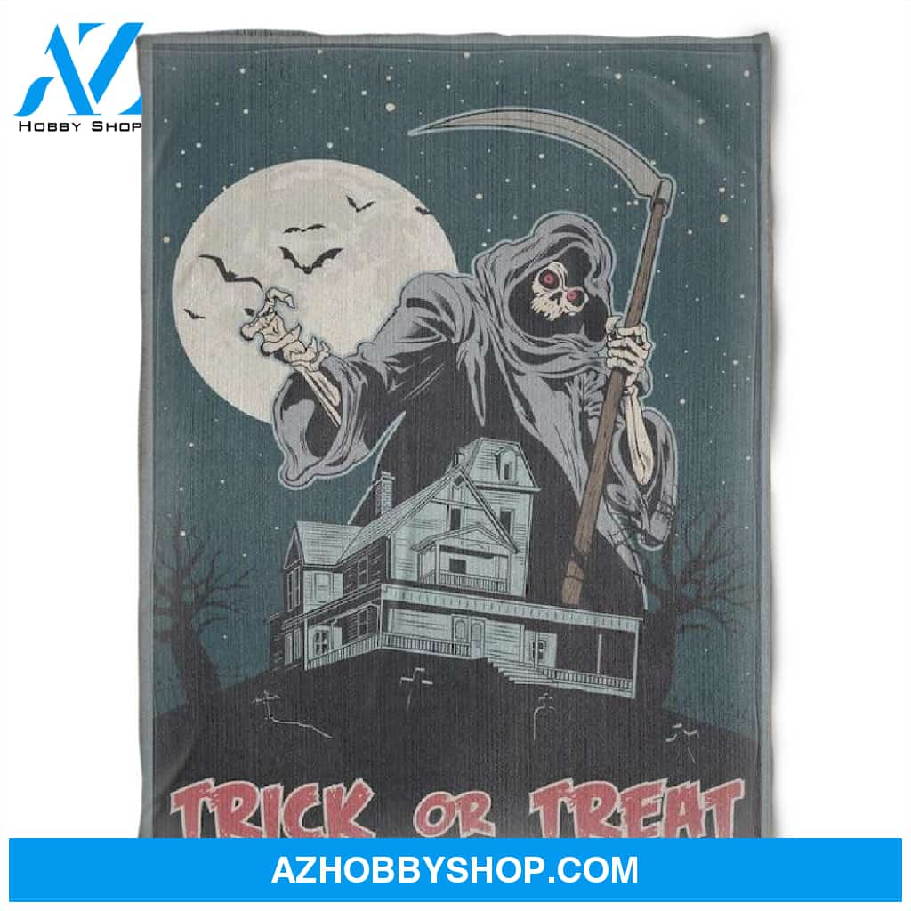 Halloween Trick Or Treat Horrible Fleece Blanket Halloween Adult Blanket, Pumpkins Emotions Halloween,Halloween Baby Blanket