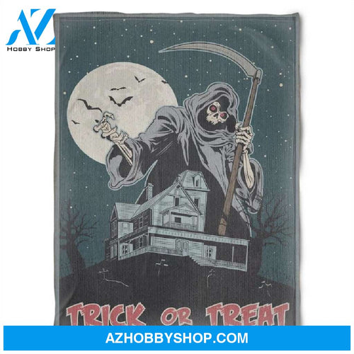Halloween Trick Or Treat Horrible Fleece Blanket Halloween Adult Blanket, Pumpkins Emotions Halloween,Halloween Baby Blanket