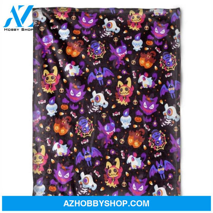 Halloween Trick Or Treat Pumkins Fleece Blanket Halloween Adult Blanket