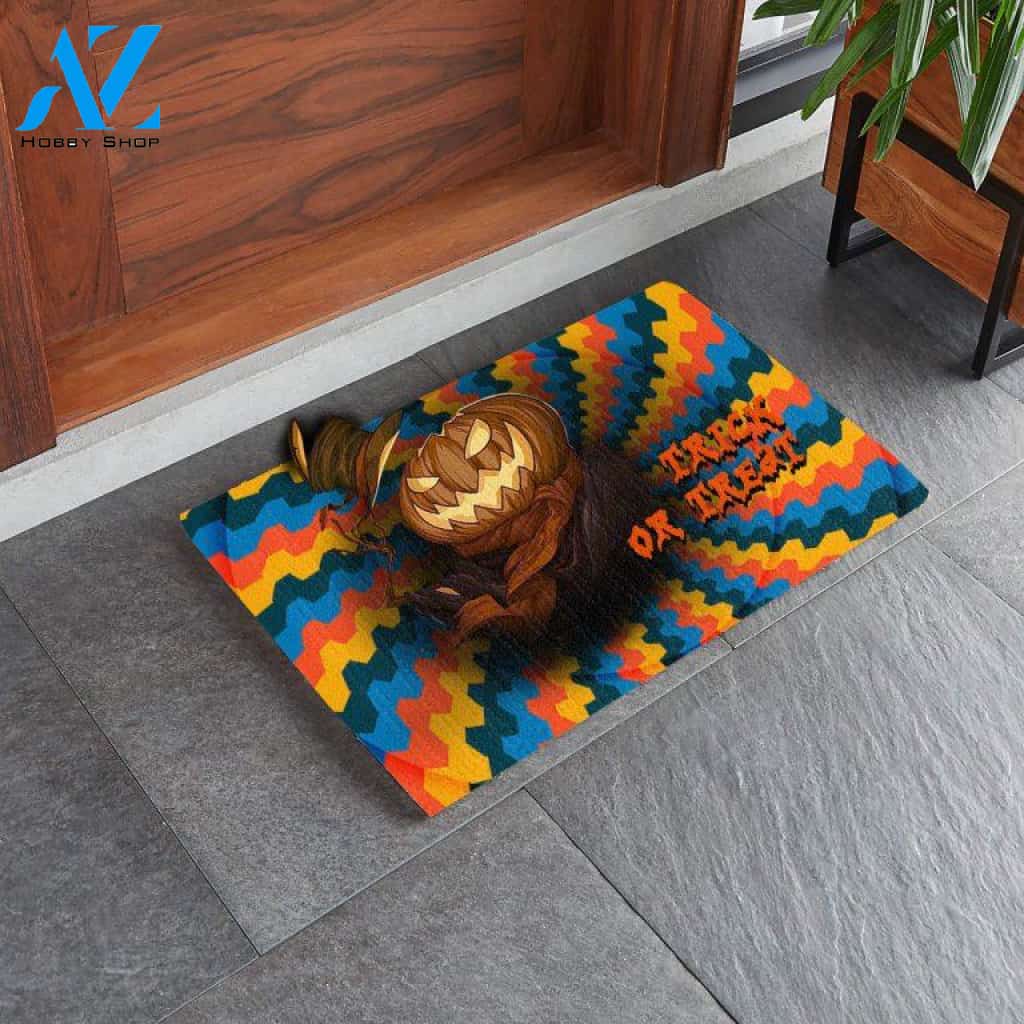 Halloween Trick Or Treat Pumpkin Doormat Indoor And Outdoor Mat Entrance Rug Sweet Home Decor Housewarming Gift Gift For Friend Family Stem Feminist