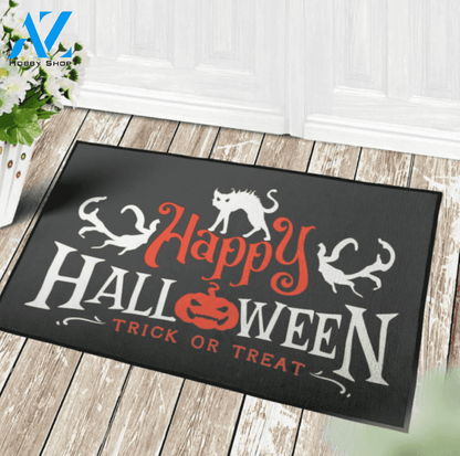 Halloween Trick Or Treat White Cat Equality Doormat Indoor And Outdoor Mat Entrance Rug Sweet Home Decor Housewarming Gift Gift For Friend Family Stem Feminist