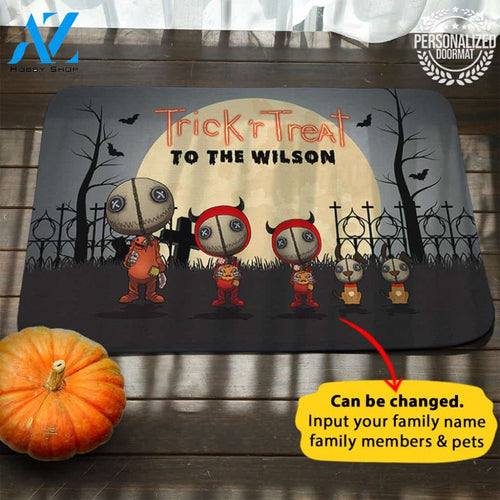 Halloween Trick'r Treat Personalized Doormat