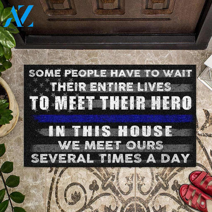 Halloween We Meet Ours Several Times A Day Doormat Indoor And Outdoor Mat Entrance Rug Sweet Home Decor Housewarming Gift Gift For Friend Family Stem Feminist