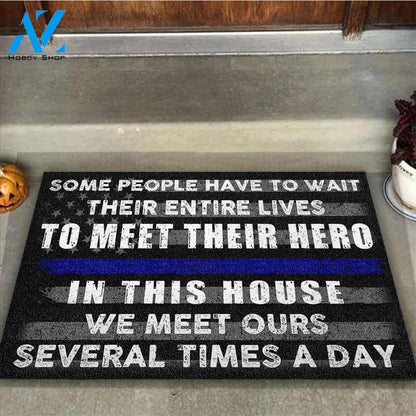 Halloween We Meet Ours Several Times A Day Doormat Indoor And Outdoor Mat Entrance Rug Sweet Home Decor Housewarming Gift Gift For Friend Family Stem Feminist