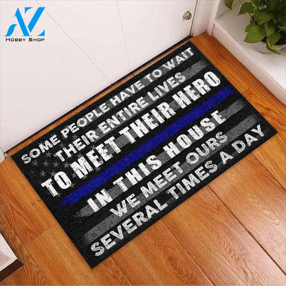 Halloween We Meet Ours Several Times A Day Doormat Indoor And Outdoor Mat Entrance Rug Sweet Home Decor Housewarming Gift Gift For Friend Family Stem Feminist