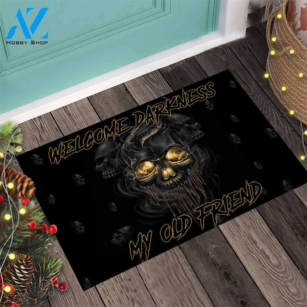 Halloween Welcome Darkness My Old Friend Doormat Indoor And Outdoor Mat Entrance Rug Sweet Home Decor Housewarming Gift Gift For Friend Family Stem Feminist