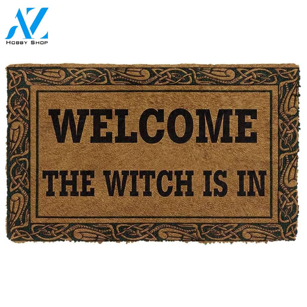 Halloween Welcome The Witch Is In Doormat Indoor And Outdoor Mat Entrance Rug Sweet Home Decor Housewarming Gift Gift For Friend Family Stem Feminist