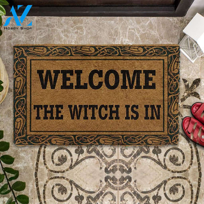 Halloween Welcome The Witch Is In Doormat Indoor And Outdoor Mat Entrance Rug Sweet Home Decor Housewarming Gift Gift For Friend Family Stem Feminist