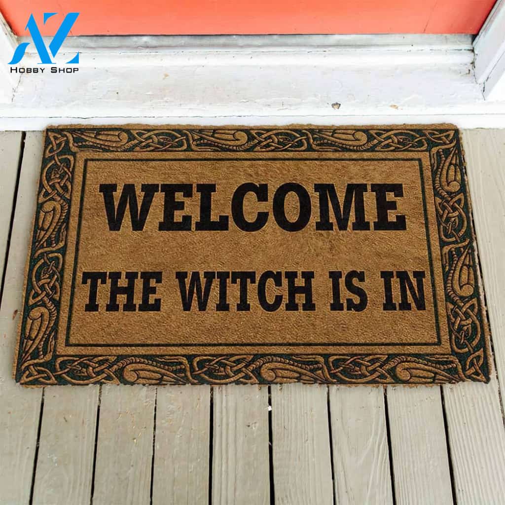 Halloween Welcome The Witch Is In Doormat Indoor And Outdoor Mat Entrance Rug Sweet Home Decor Housewarming Gift Gift For Friend Family Stem Feminist