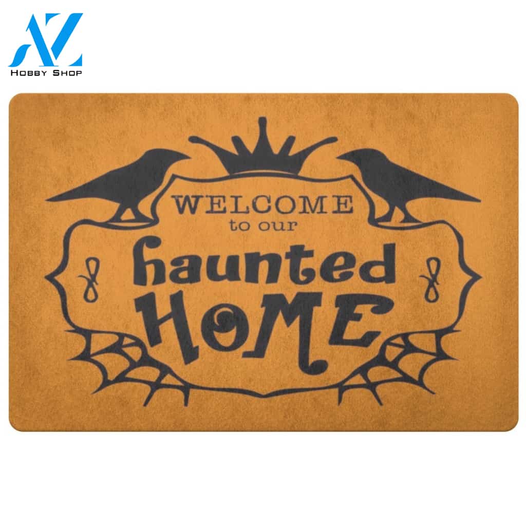 Halloween Welcome To Our Haunted Home Equality Doormat Indoor And Outdoor Mat Entrance Rug Sweet Home Decor Housewarming Gift Gift For Friend Family Stem Feminist