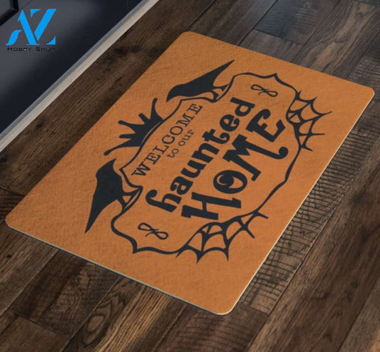 Halloween Welcome To Our Haunted Home Equality Doormat Indoor And Outdoor Mat Entrance Rug Sweet Home Decor Housewarming Gift Gift For Friend Family Stem Feminist