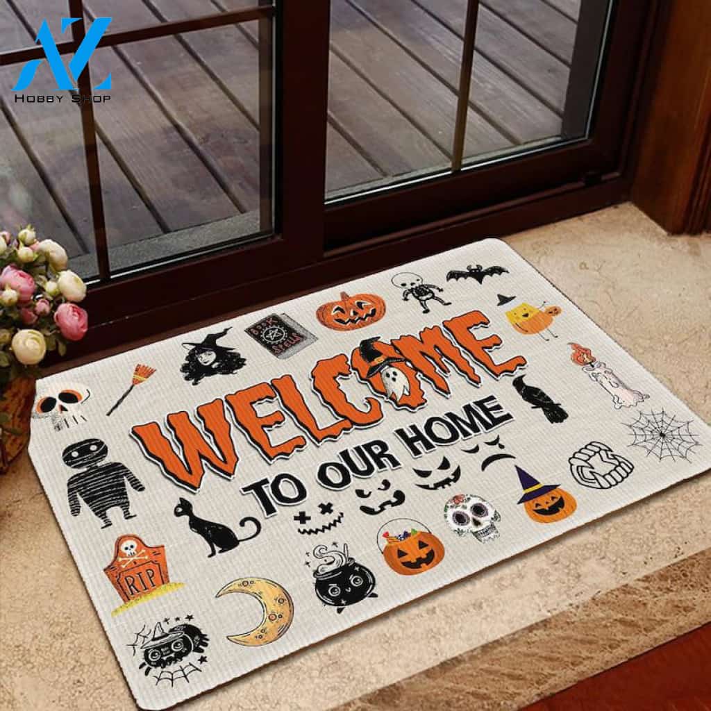 Halloween Welcome To Our Home Equality Doormat Indoor And Outdoor Mat Entrance Rug Sweet Home Decor Housewarming Gift Gift For Friend Family Stem Feminist