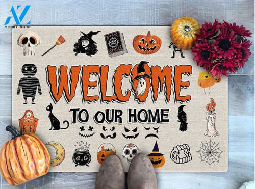 Halloween Welcome To Our Home Equality Doormat Indoor And Outdoor Mat Entrance Rug Sweet Home Decor Housewarming Gift Gift For Friend Family Stem Feminist