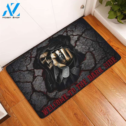 Halloween Welcome To The Dark Side Skull Doormat Indoor And Outdoor Mat Entrance Rug Sweet Home Decor Housewarming Gift Gift For Friend Family Stem Feminist