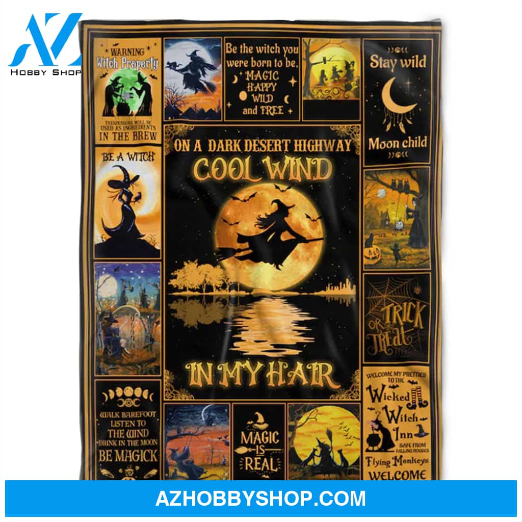 Halloween Witch Blanket, Magic Happy Wind And Free, Gift Home Decor Bedding Couch Sofa Soft and Comfy Cozy