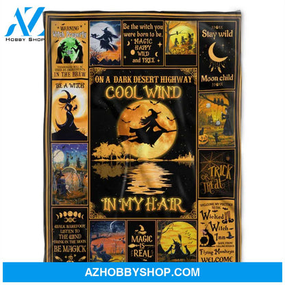 Halloween Witch Blanket, Magic Happy Wind And Free, Gift Home Decor Bedding Couch Sofa Soft and Comfy Cozy