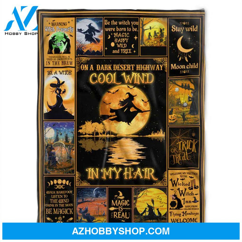 Halloween Witch Blanket, Magic Happy Wind And Free, Gift Home Decor Bedding Couch Sofa Soft and Comfy Cozy