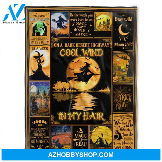 Halloween Witch Blanket, Magic Happy Wind And Free, Gift Home Decor Bedding Couch Sofa Soft and Comfy Cozy