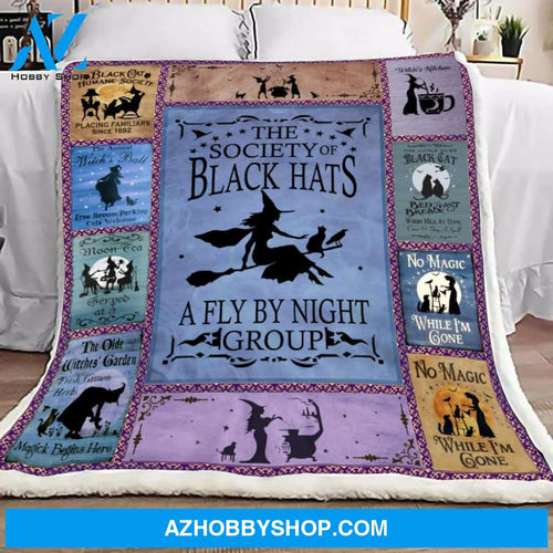 Halloween Witch Blanket, The Society Or Black Hats, Gift Home Decor Bedding Couch Sofa Soft and Comfy Cozy
