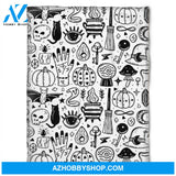 Halloween Witchy Things White Fleece Blanket Halloween Adult Blanket, Pumpkins Emotions Halloween,Trick or Treat Home Decor Bedding Couch Sofa Soft And Comfy Cozy