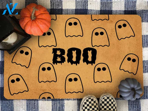 Halloween Yellow Ghost Boo Equality Doormat Indoor And Outdoor Mat Entrance Rug Sweet Home Decor Housewarming Gift Gift For Friend Family Stem Feminist