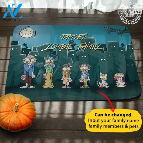 Halloween Zombie Personalized Doormat