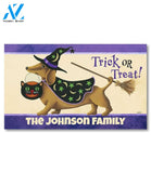 Halloweenie Dachshund Trick or Treat Personalized Doormat - 18" x 30"