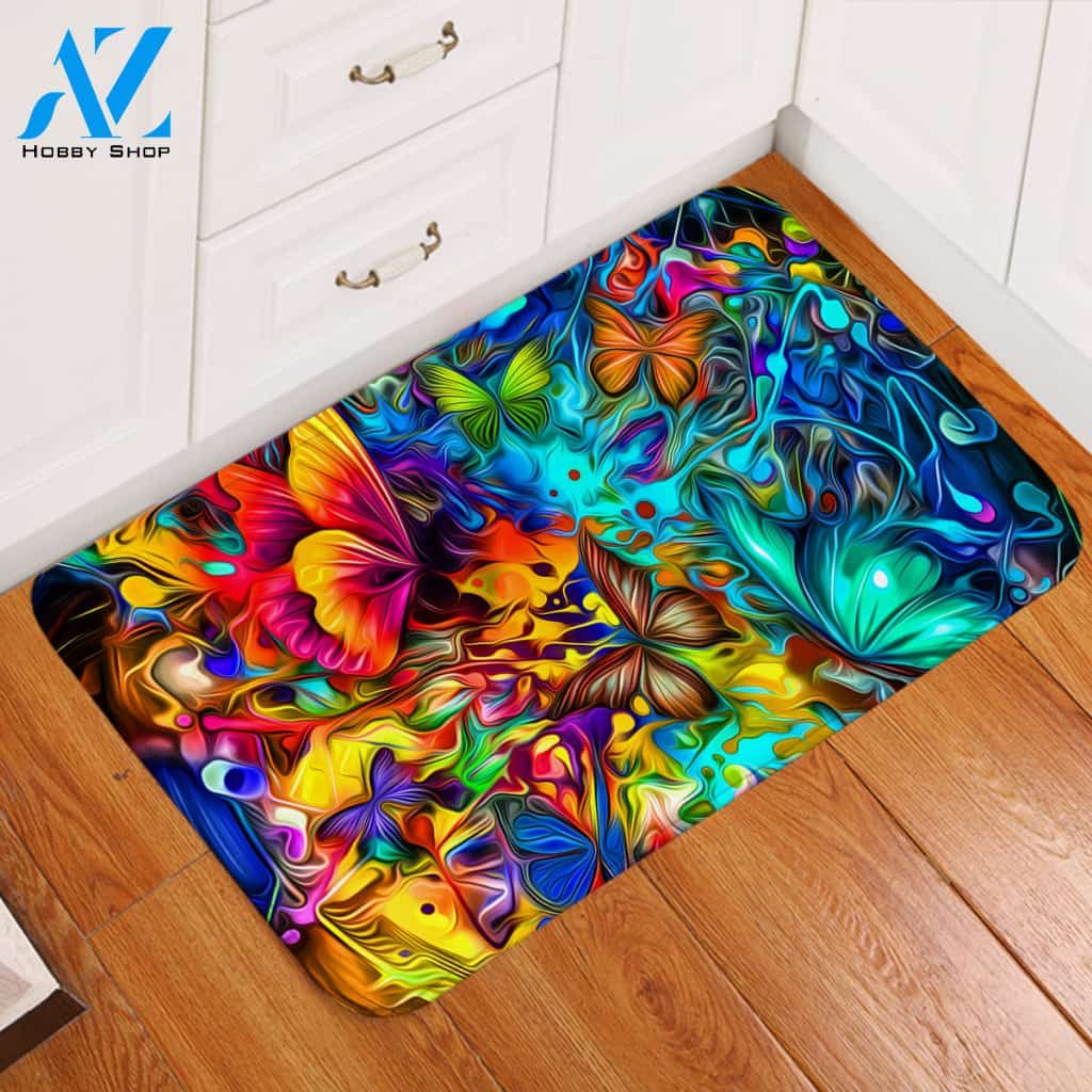 Hallucinating Butterflies Door Mat