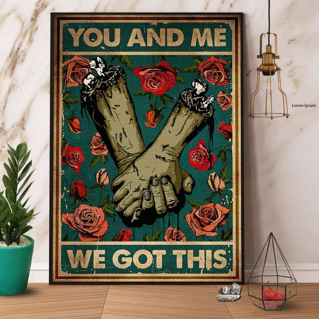 Hand In Hand Roses You And Me We Got This Paper Poster No Frame Matte Canvas Wall Decor