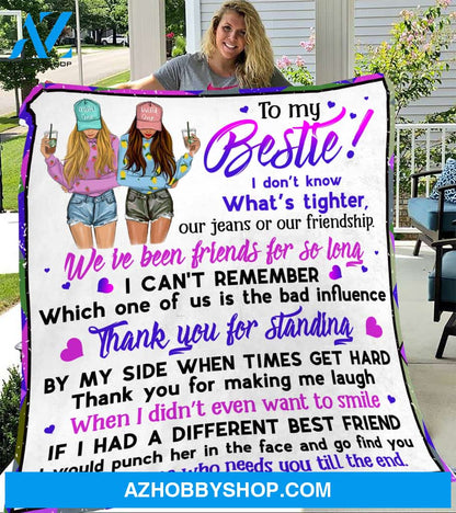 Hand Written Blanket, To My Besties - Gift Idea For Best Friend Quilt Blanket V1