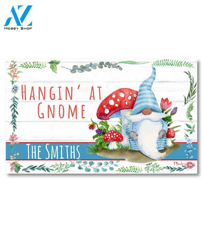 Hangin at Gnome Personalized Doormat - 18" x 30"