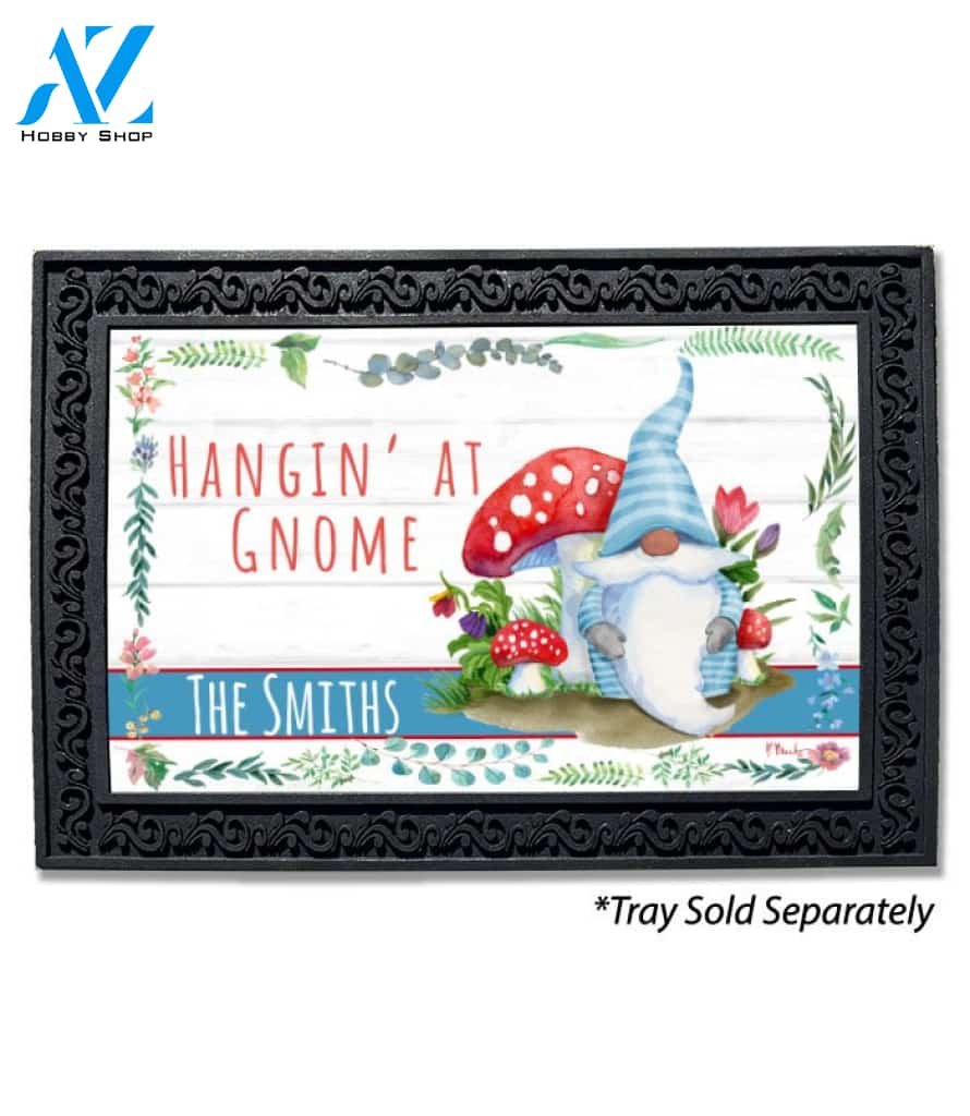 Hangin at Gnome Personalized Doormat - 18" x 30"
